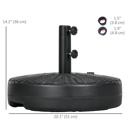 Base de parasol ronde remplissable robuste en acier