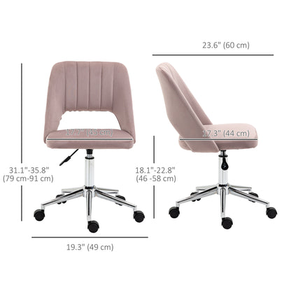 Chaise de bureau mi-hauteur velours forme festonnée pivotante