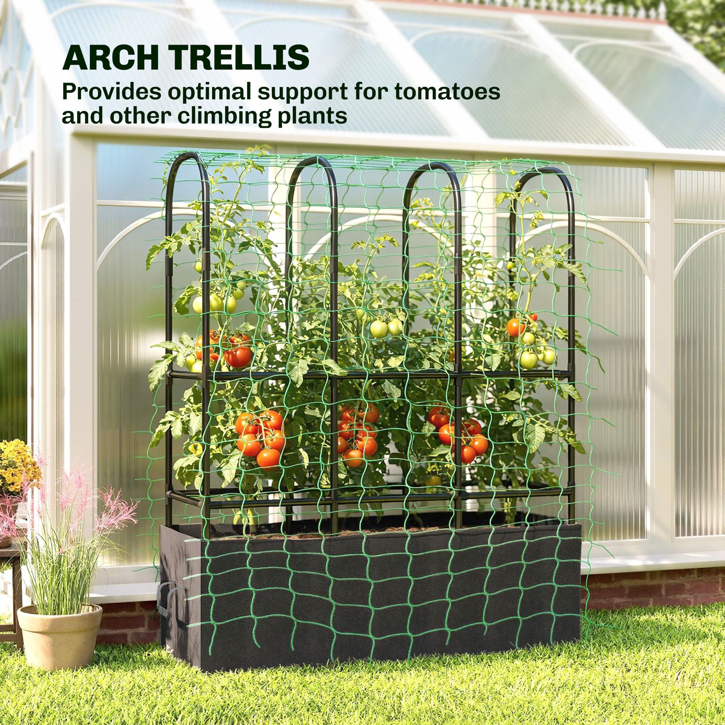 Bac de jardinage surélevé avec treillis