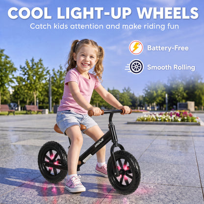 Vélo d'équilibre pour tout-petits avec roues lumineuses