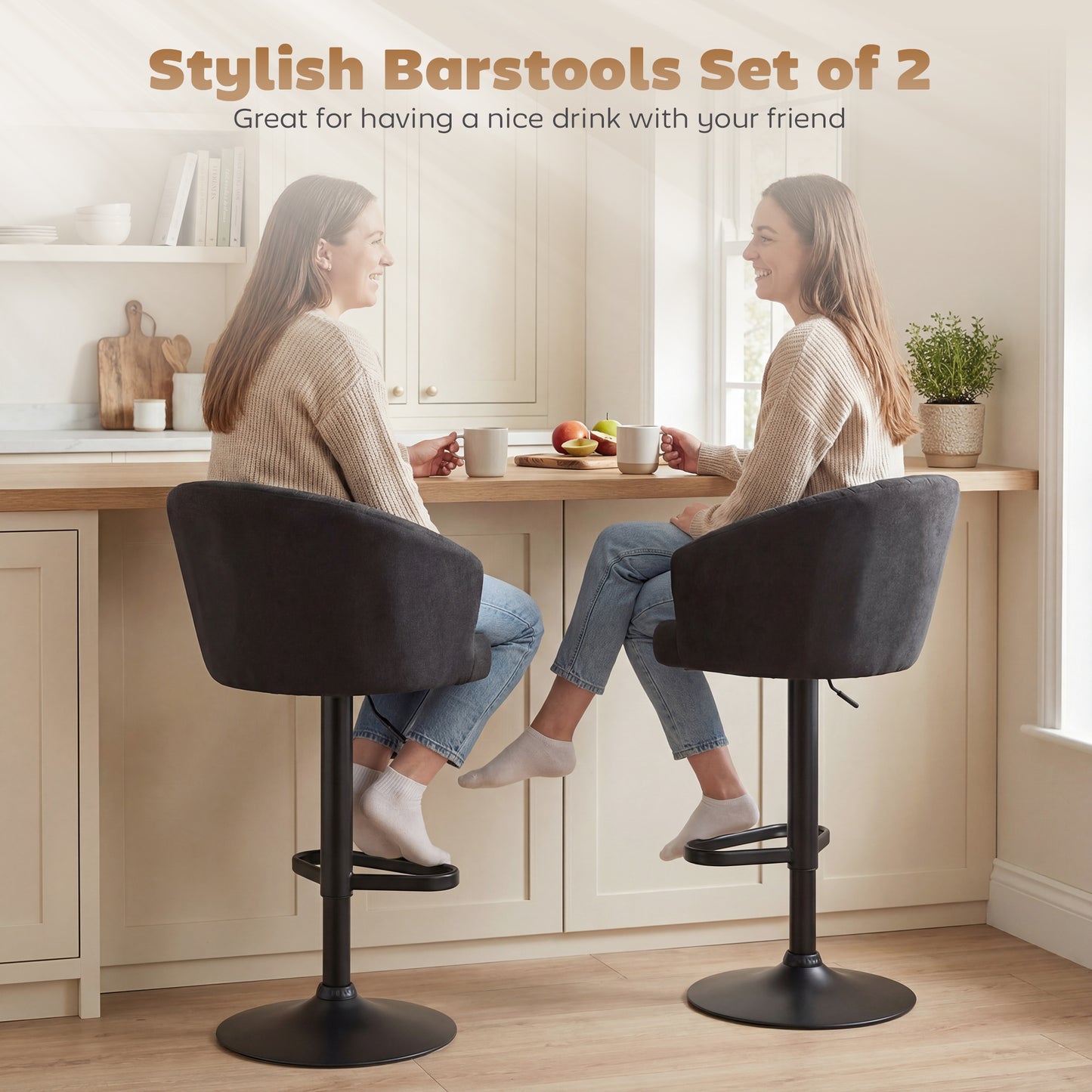 Tabourets de bar pivotants ajustables ensemble de 2
