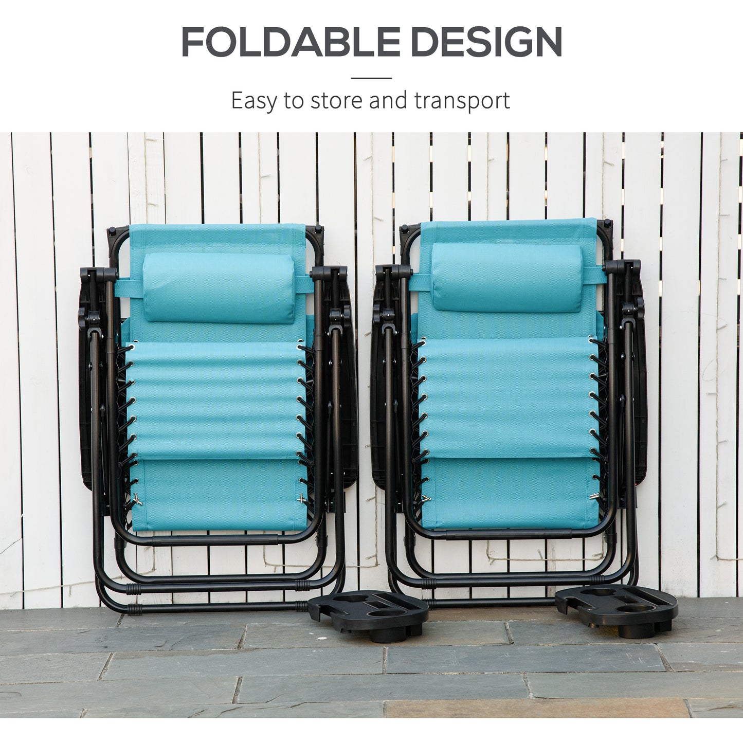 Chaise longue zéro gravité pliable avec auvent