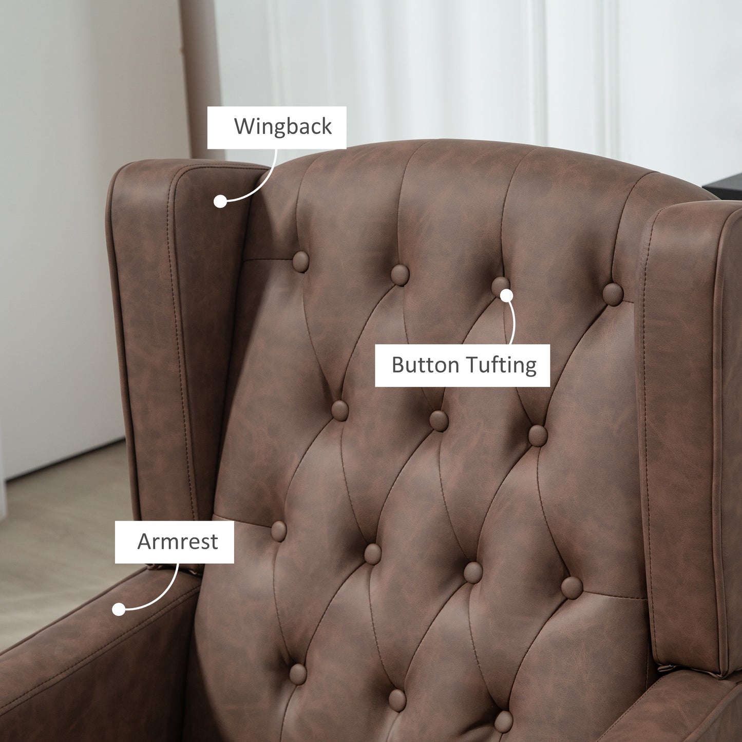 Fauteuil d'appoint cuir synthétique rembourrage épais — kaki