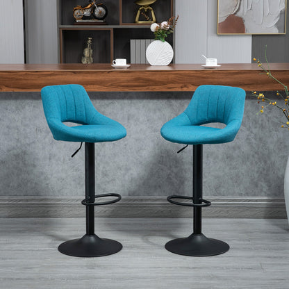 Tabourets de bar pivotants ajustables en lin — Ensemble de 2