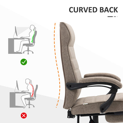 Chaise de bureau dossier haut inclinable avec repose-pieds