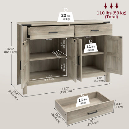 Buffet bahut style campagnard à portes de grange