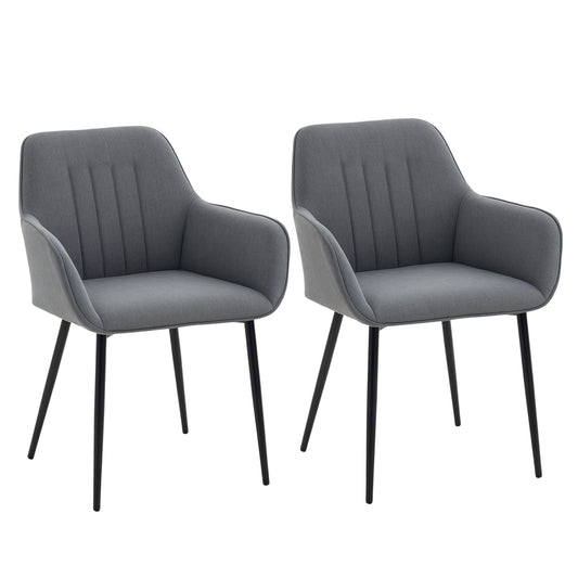 Ensemble de 2 chaises de salle à manger en lin