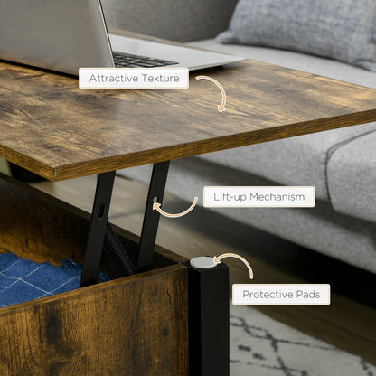 Table basse relevable moderne avec rangement caché