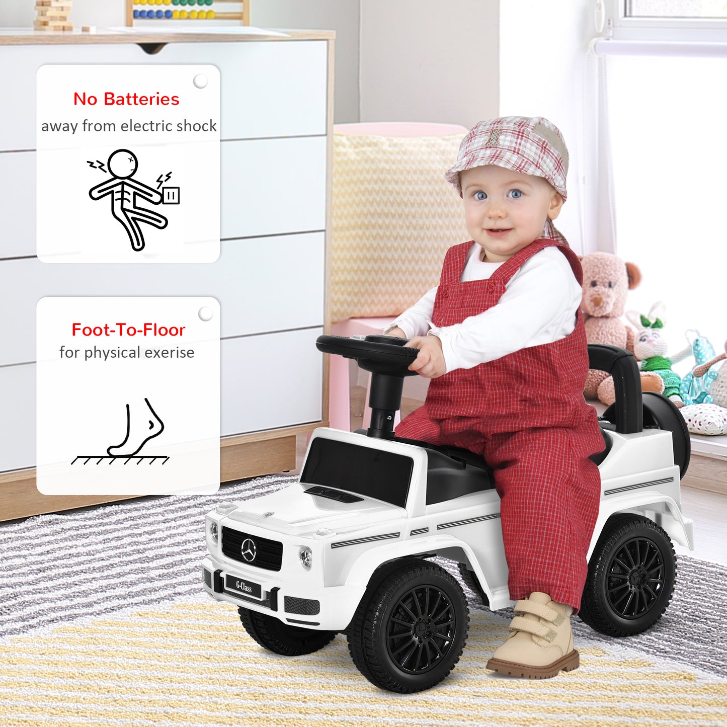 Voiture porteur Mercedes-Benz G350 pied-au-sol pour enfants