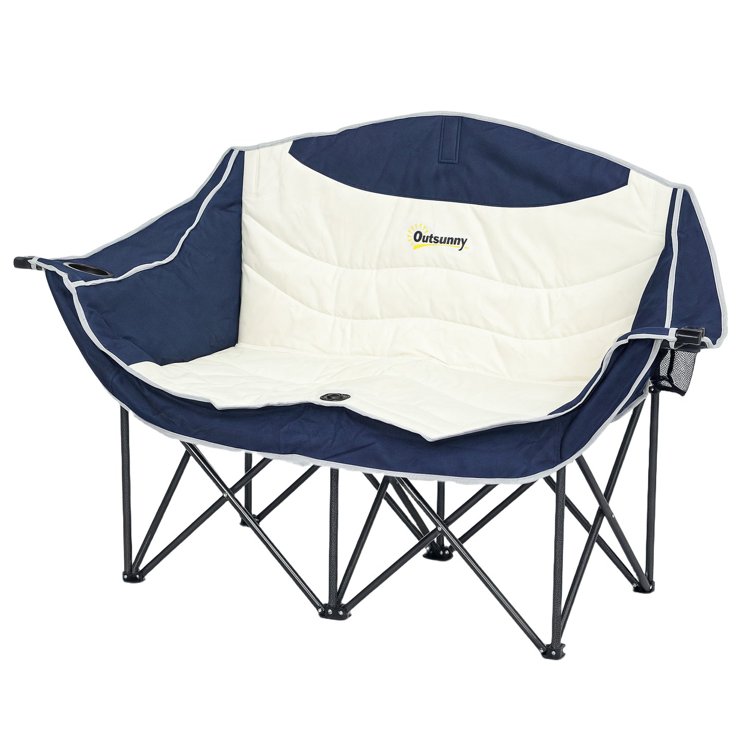 Chaise de camping double avec porte-verres et sac
