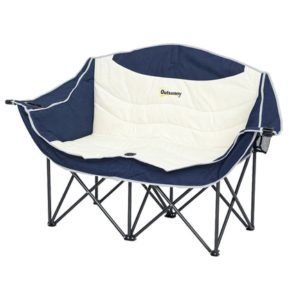 Chaise de camping double avec porte-verres et sac