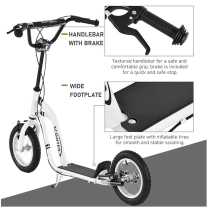 Trottinette pour enfants avec double frein et grandes roues gonflables