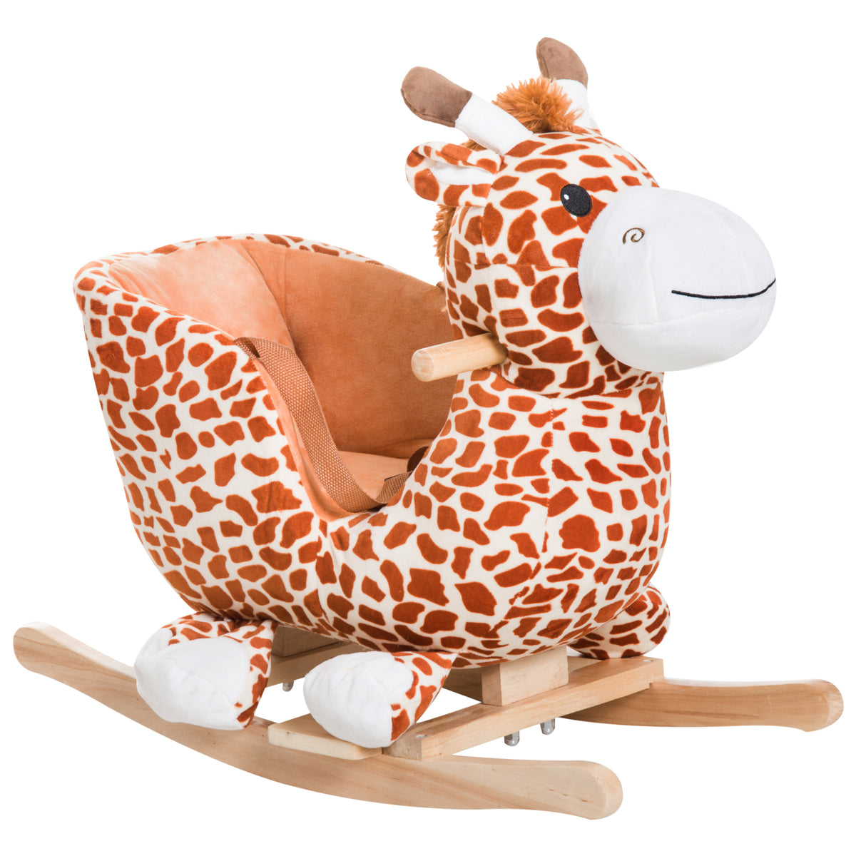 Cheval à bascule pour bébé girafe peluche