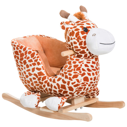 Cheval à bascule pour bébé girafe peluche