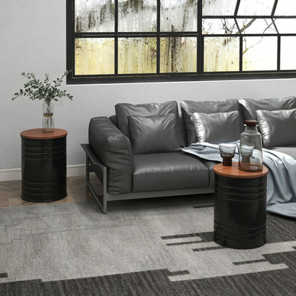 Ensemble table d'appoint gigogne avec rangement — noir