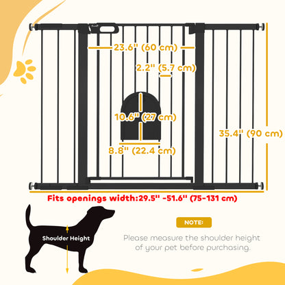 Barrière pour animaux extra large 76-131 cm avec porte