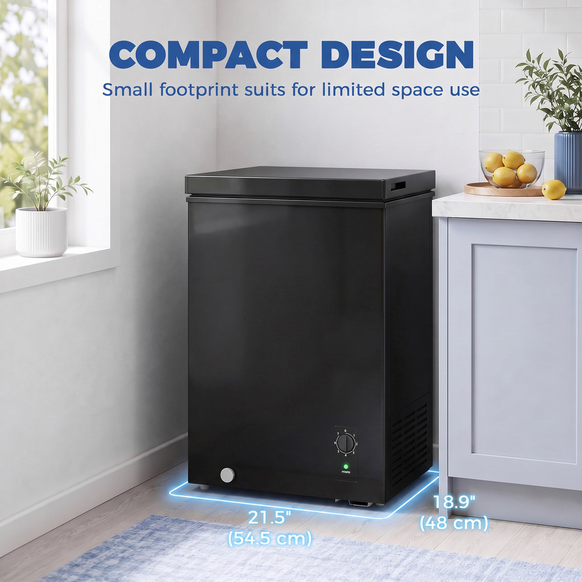 Congélateur tombeau compact 99 L thermostat réglable