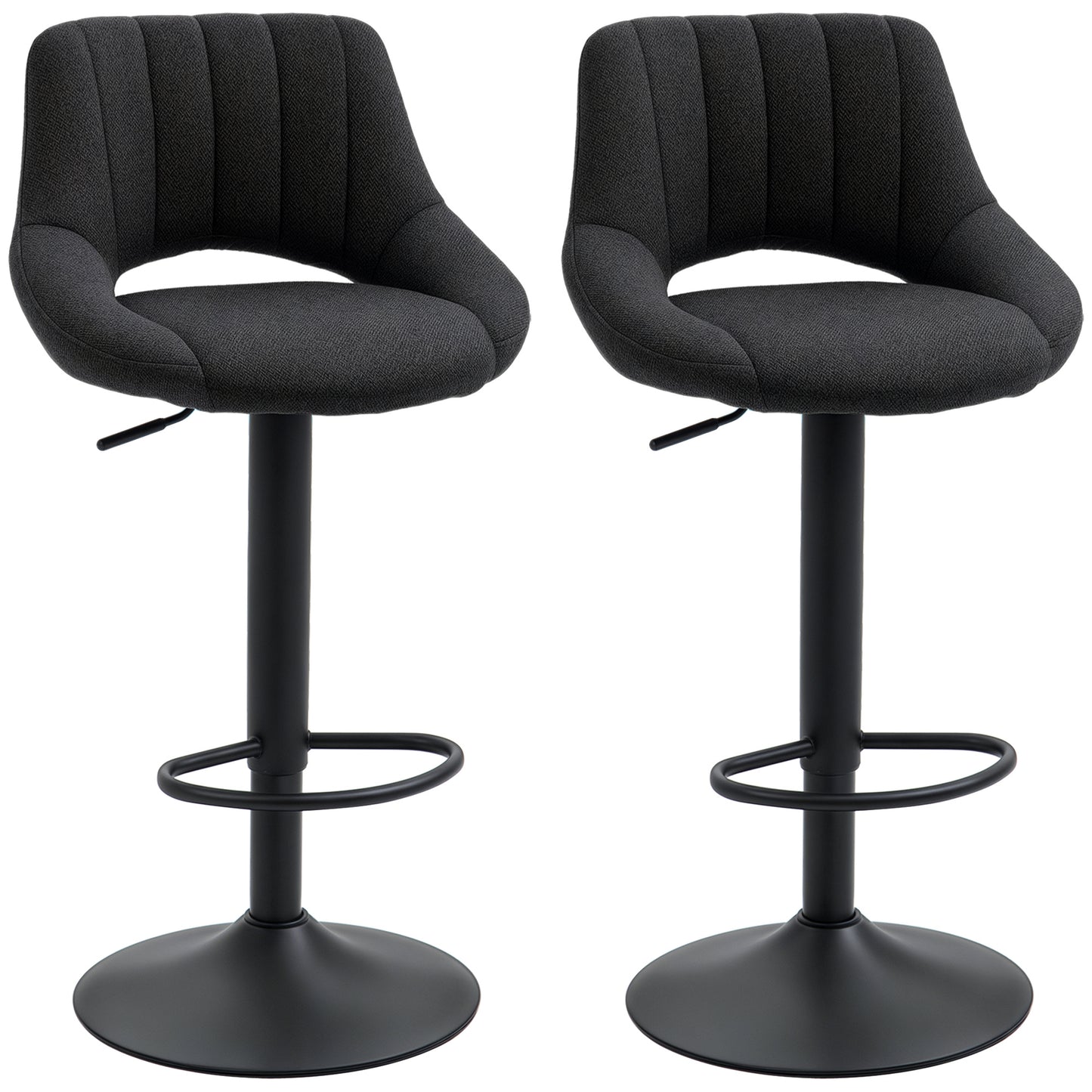 Tabourets de bar pivotants ajustables en lin — Ensemble de 2