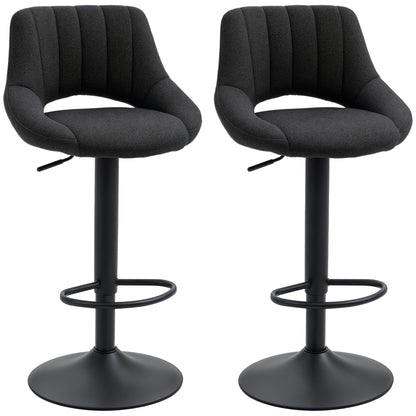 Tabourets de bar pivotants ajustables en lin — Ensemble de 2