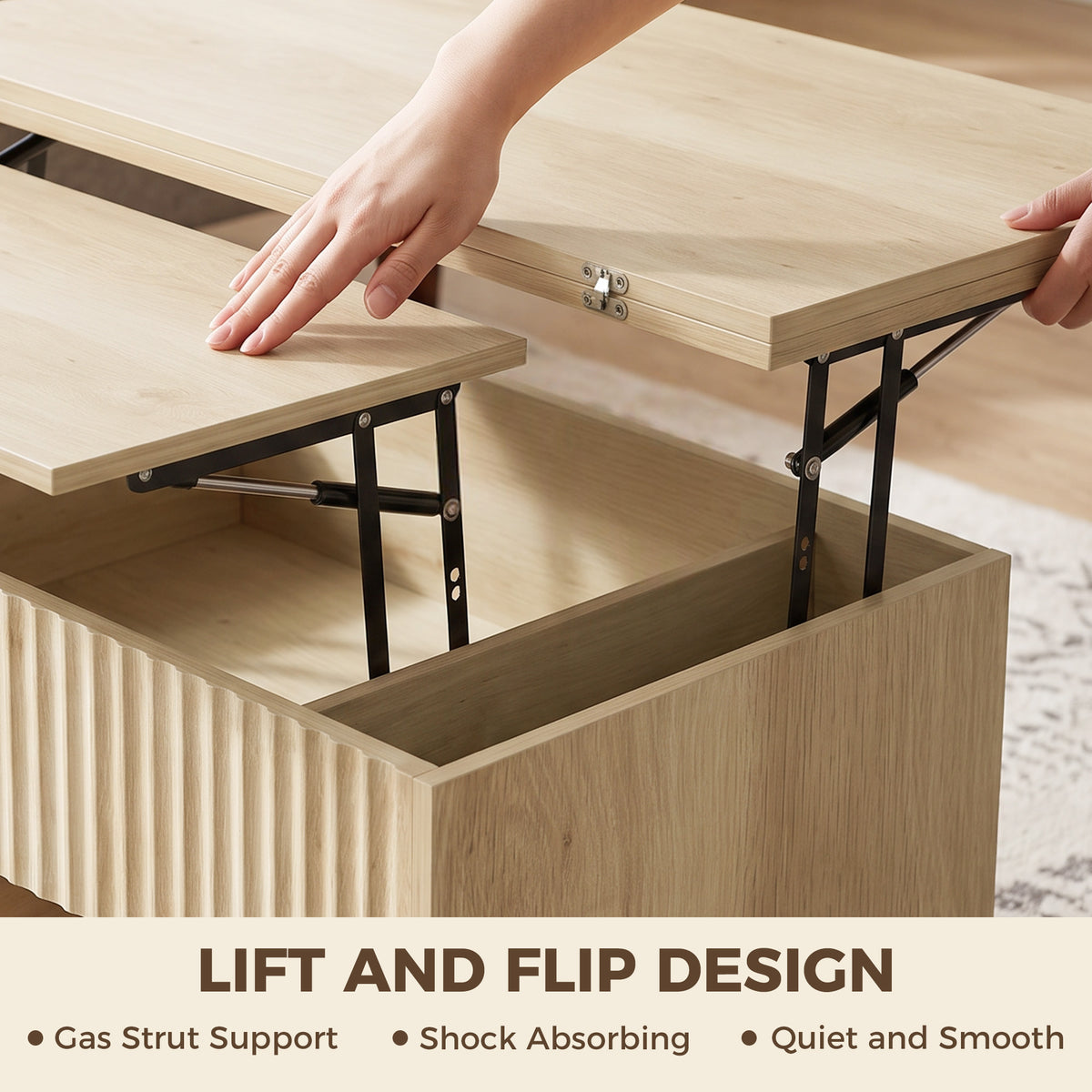 Table basse à plateau relevable et extensible