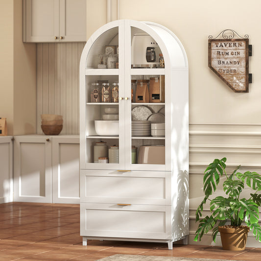 Armoire de cuisine arquée avec portes en acrylique