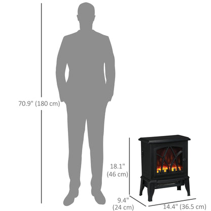 Foyer électrique sur pied avec flamme réaliste 1500W