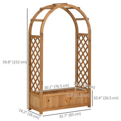 Jardinière surélevée avec treillage en arche