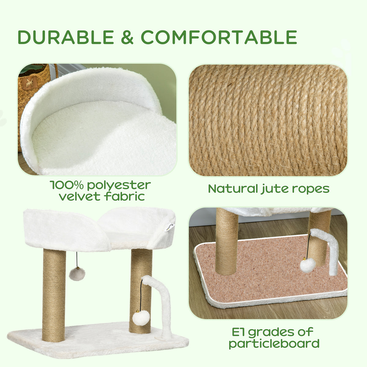 Arbre à chat compact avec griffoirs en jute