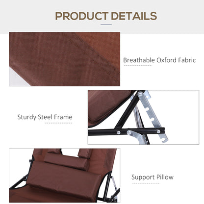Chaise longue pliante avec trou visage ajustable