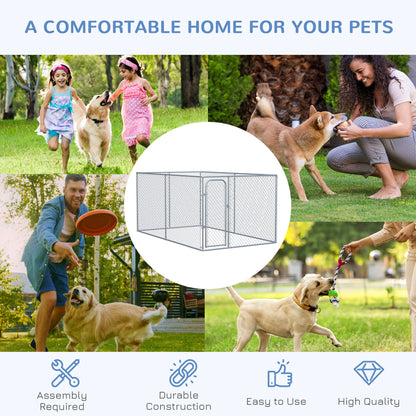 Enclos exterieur pour chien en acier galvanise