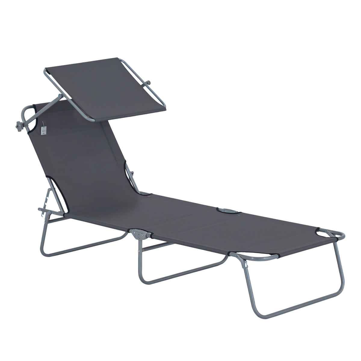 Chaise longue pliante avec auvent réglable