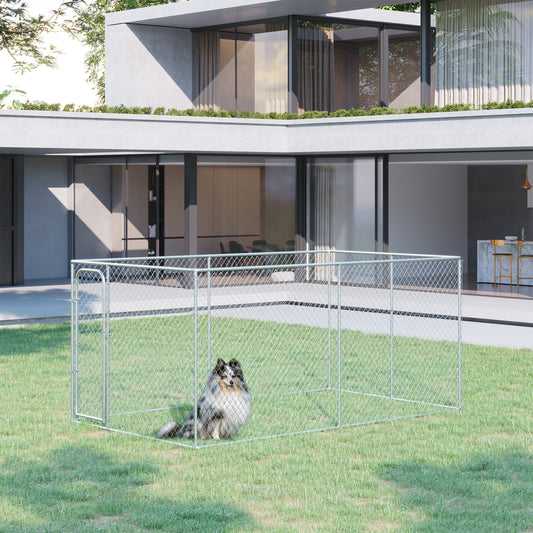 Enclos exterieur pour chien en acier galvanise