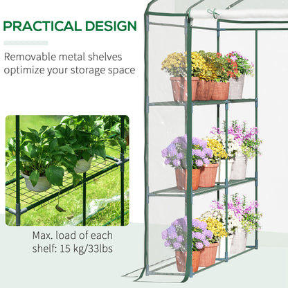  143x143x195cm Portable Greenhouse - 8 Shelves
