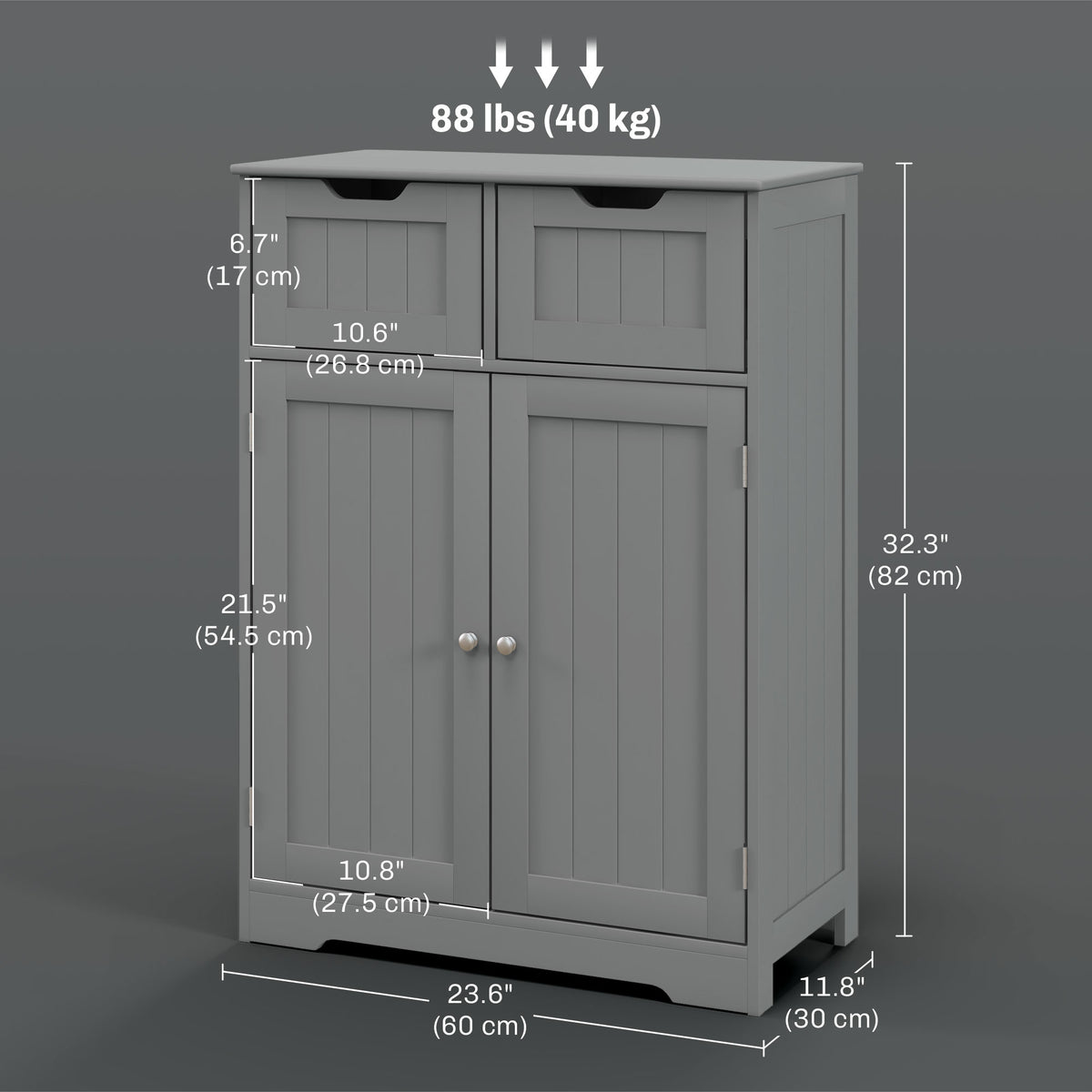 Meuble de rangement pour salle de bain à deux tiroirs