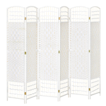 Paravent 6 panneaux pliable en fibre tissée