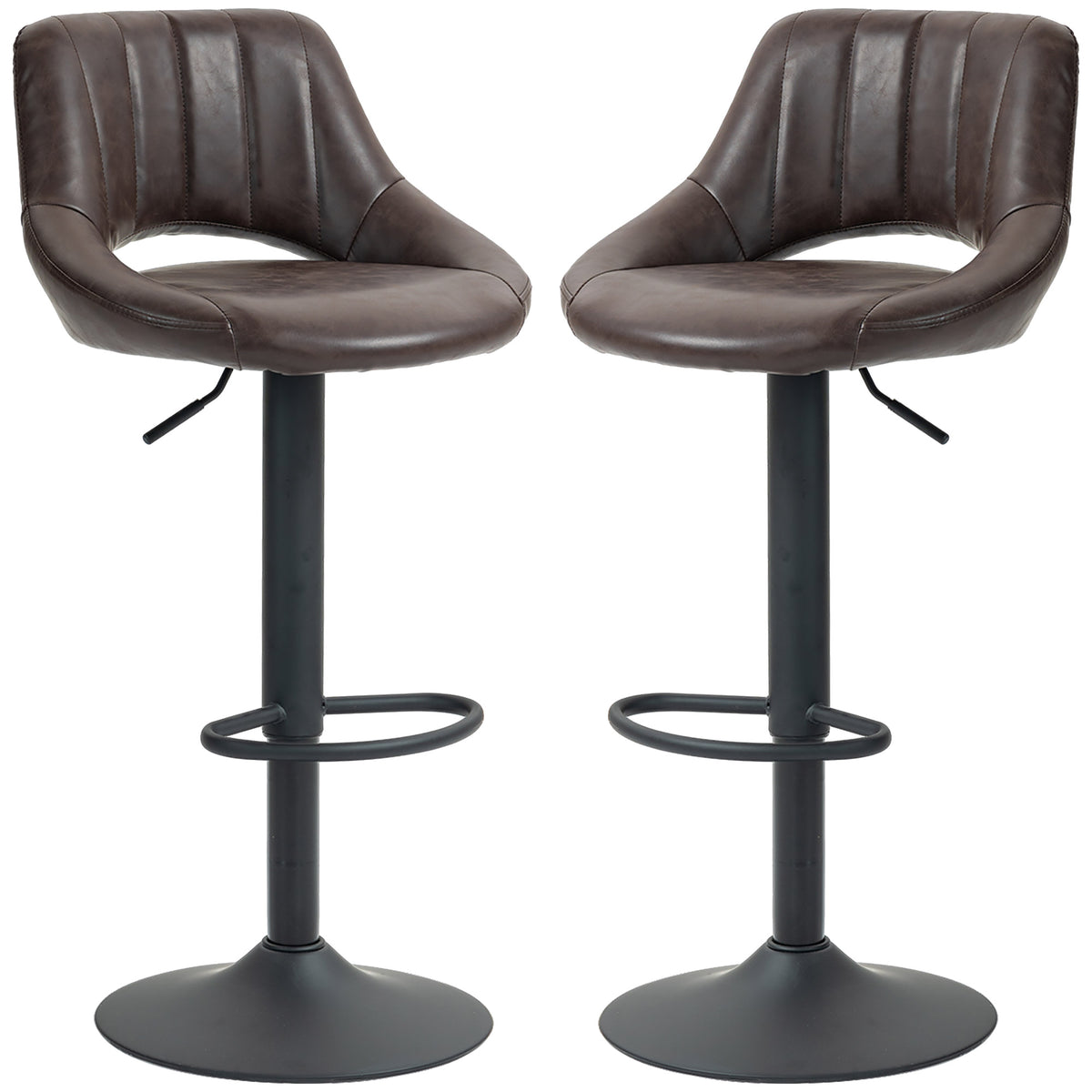 Ensemble de 2 tabourets de bar pivotants ajustables