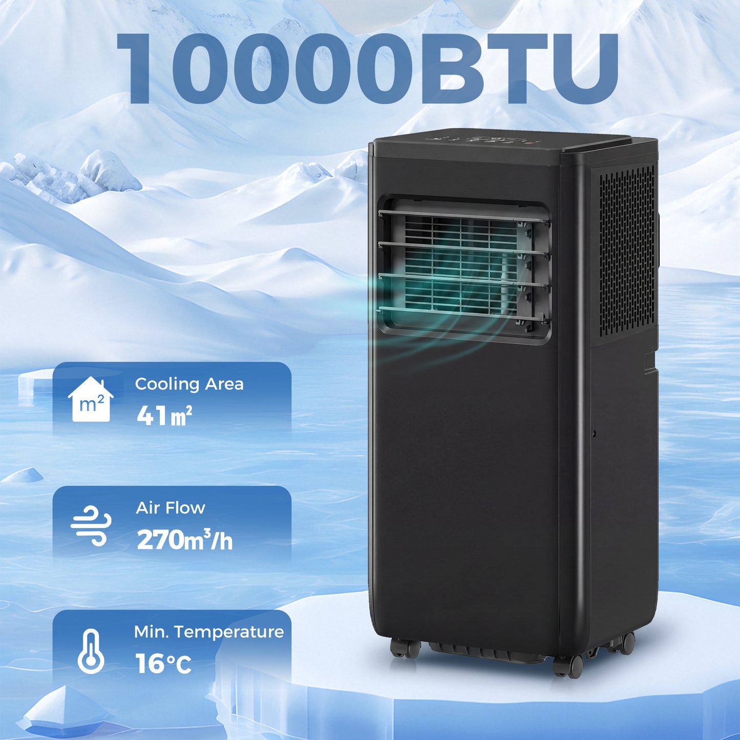 Climatiseur portatif 4-en-1 10 000 BTU Wi-Fi