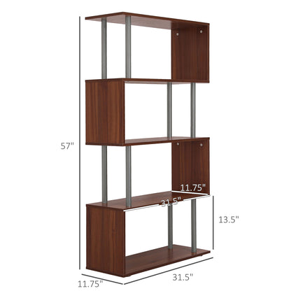 Bibliothèque géométrique moderne à 5 tablettes en bois