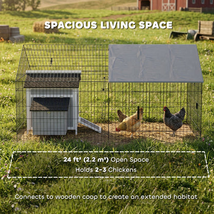 Enclos à poules en métal avec couverture Oxford