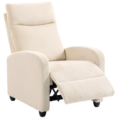 Fauteuil inclinable manuel en velours côtelé