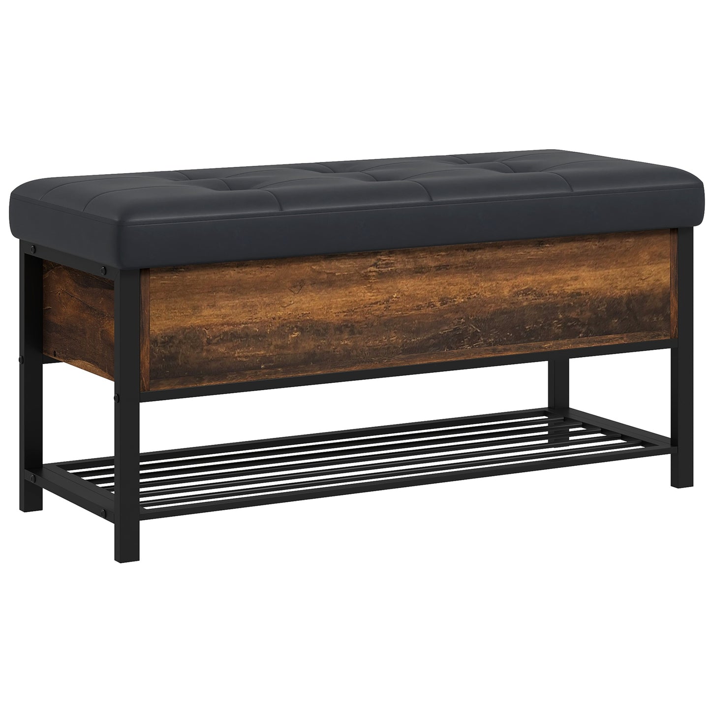 Banc coffre avec rangement à chaussures et siège rembourré