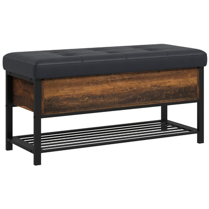 Banc coffre avec rangement à chaussures et siège rembourré