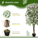 Ficus artificiel réaliste en pot — Vert
