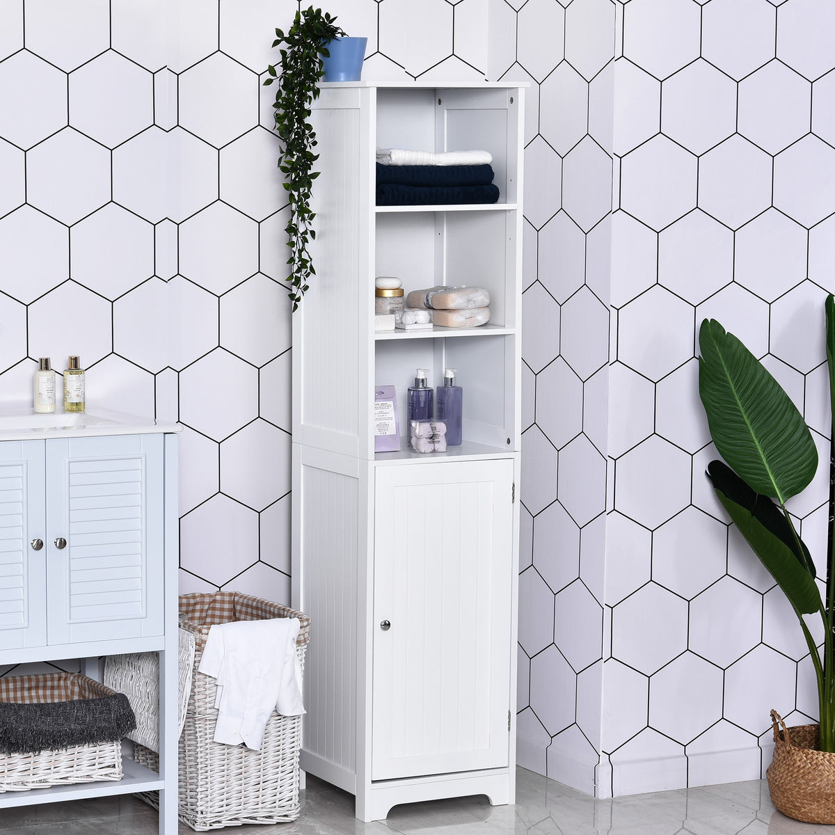 Armoire de salle de bain autoportante haute