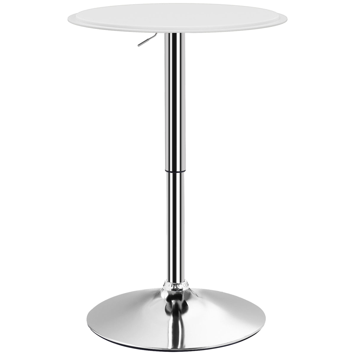 Table de bar ronde hauteur ajustable dessus simili cuir