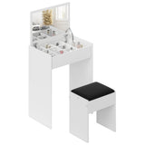 Coiffeuse moderne avec miroir rabattable et tabouret rembourré