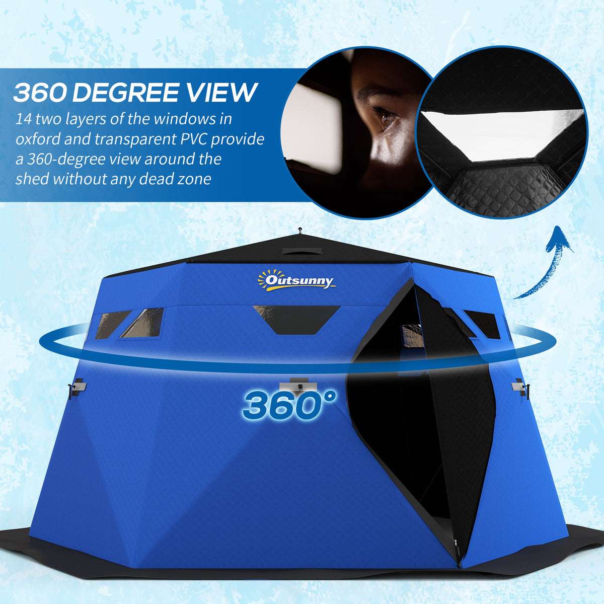 Abri de pêche sur glace pop-up isolé 4 personnes
