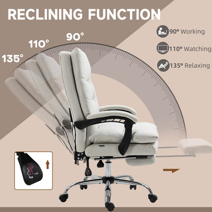 Chaise de bureau massante 6 points avec repose-pieds