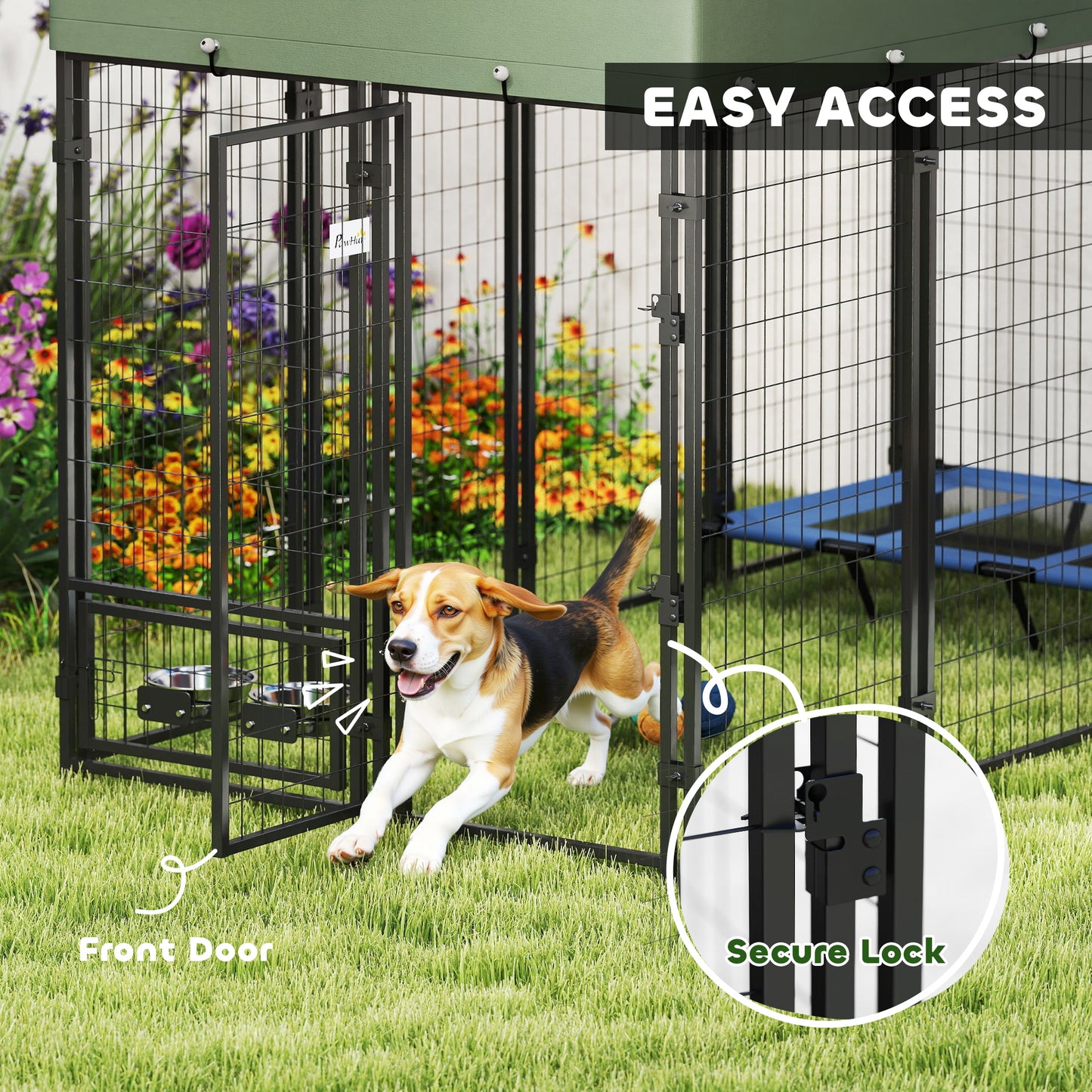 Enclos pour chien extérieur verrouillable acier soudé