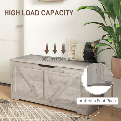 Coffre de rangement spacieux avec charnières sécurisées 100 cm — Grain de bois noir